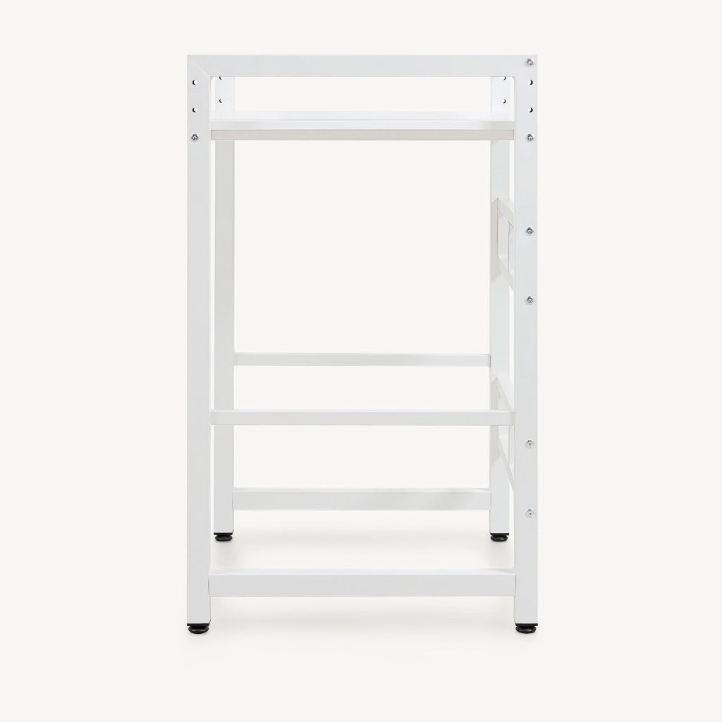 Scaffale Supporto per Incolonnamento Lavatrice Asciugatrice Hökangend in Acciaio 105x73x63 cm - Bianco [en.casa]