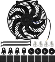 Ventilatore elettrico 12V 90W 14 pollici, universale, con set di montaggio per auto e camion, ventilatore di raffreddamento.