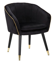 Poltrona Paris 62x58x78 cm in Legno Spugna Metallo e Poliestere Nero e Oro