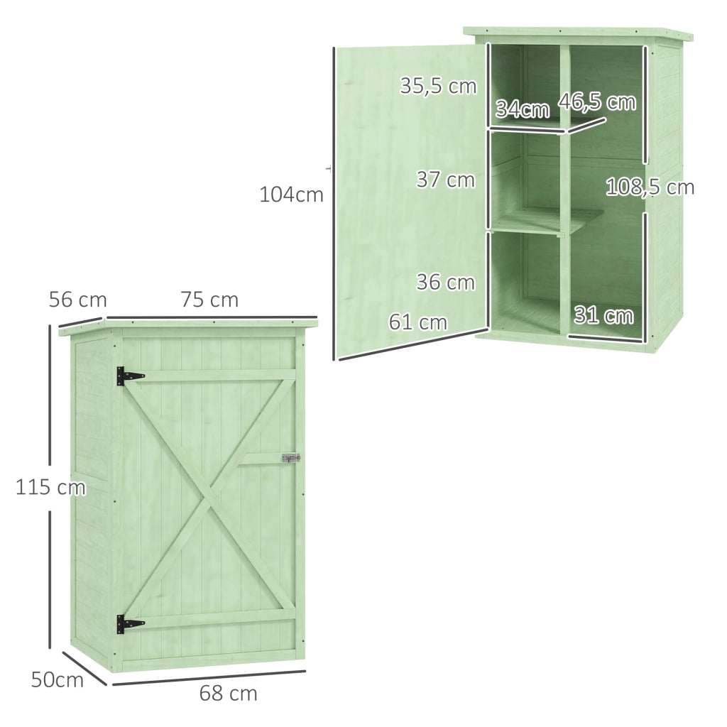 Capanno da giardino in legno con porta e tetto ¨C zephmum ¨C grigio 75x56x115 cm