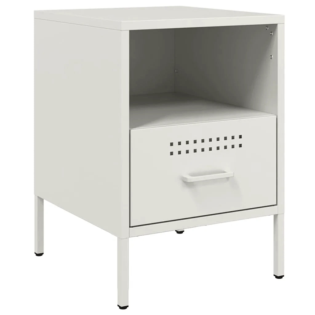 Comodino Bianco 36x39x50,5 cm in Acciaio