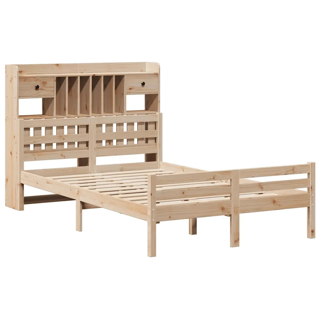 Letto Libreria senza Materasso 135x190 cm in Legno di Pino 3322253