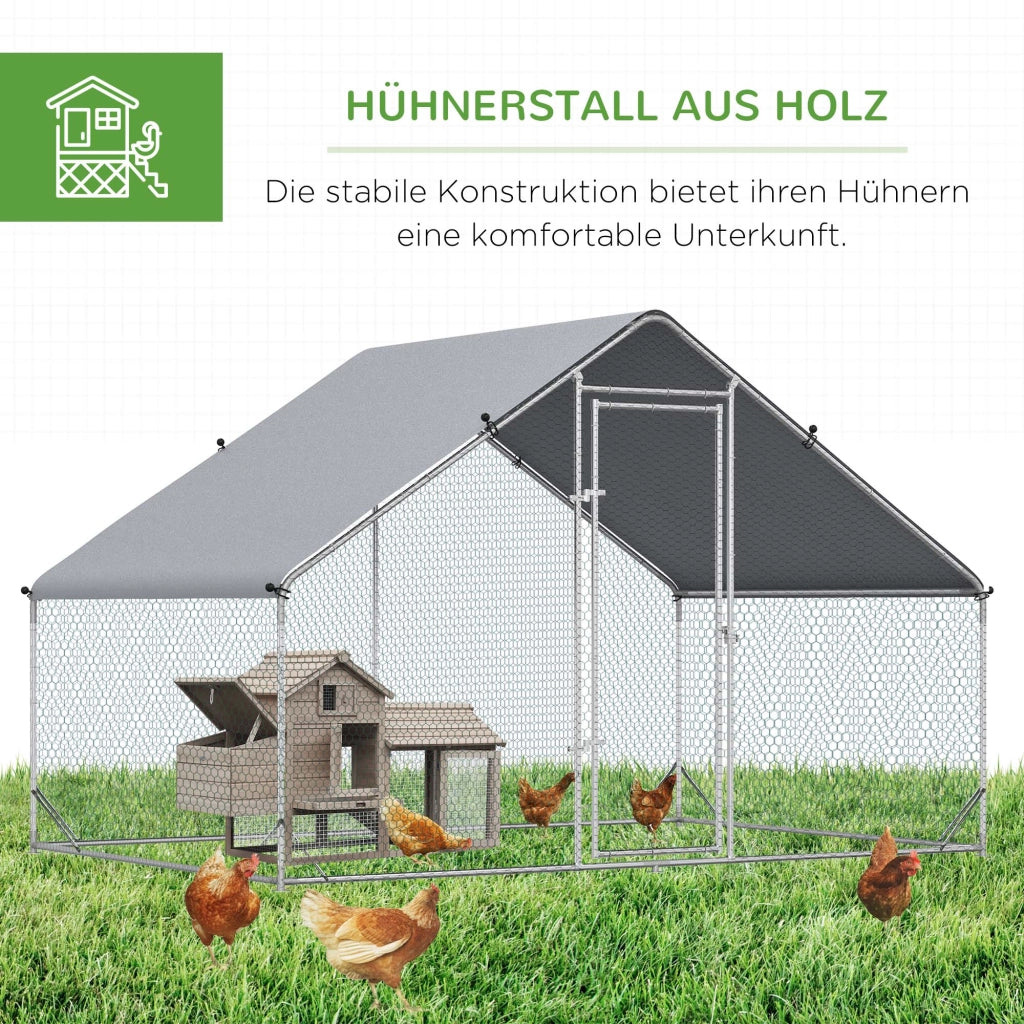 Pollaio con tettoia per galline ¨C zephmum ¨C 3x2x2 m