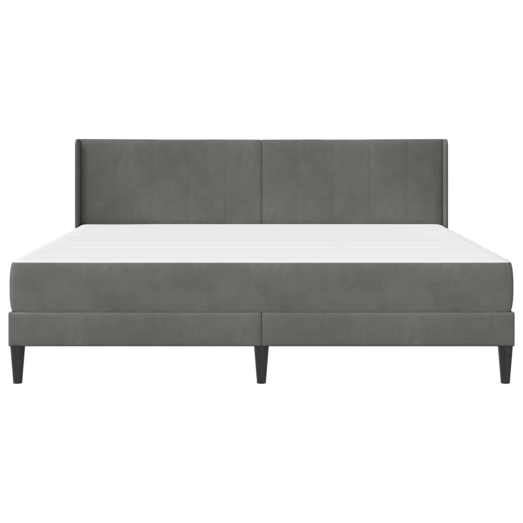 Struttura letto con materasso Grigio Scuro 200 x 200 cm Velluto