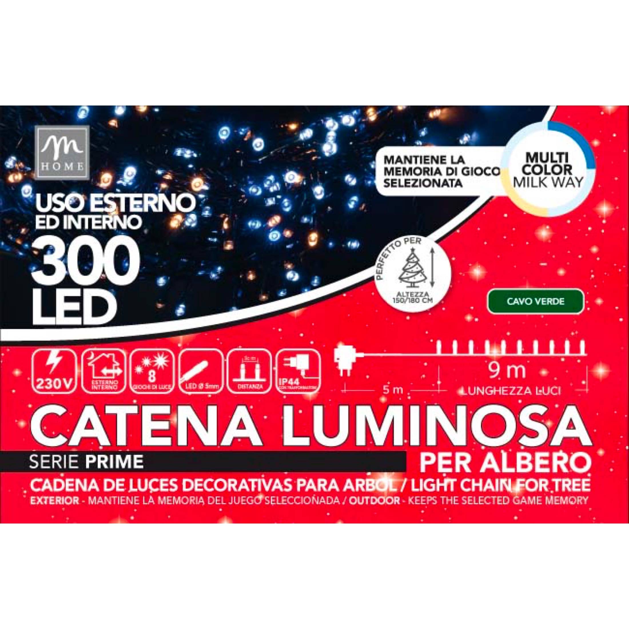 Catena L.Lilla/Azzurra 300 Led