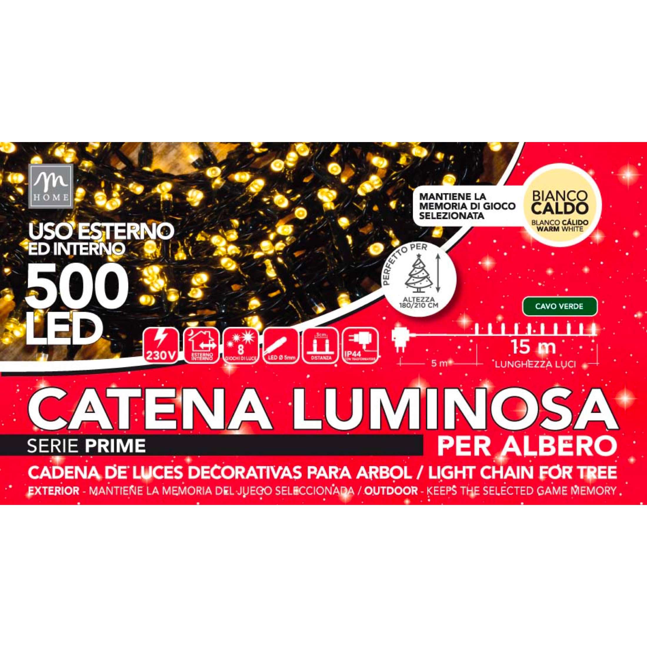Catena Luminosa 500 Led Bianco