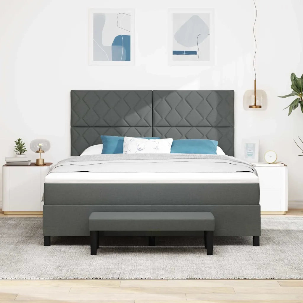 Letto a molle con testiera Grigio scuro 180 x 200 cm Tessuto 3344164