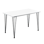 Tavolo da Pranzo Rettangolare Cantenbury con Gambe a Forcina 120x70 cm - Bianco [en.casa]