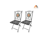 COPPIA SEDIE DECORO MOSAICO 'ALICE' cm 38 x h.90