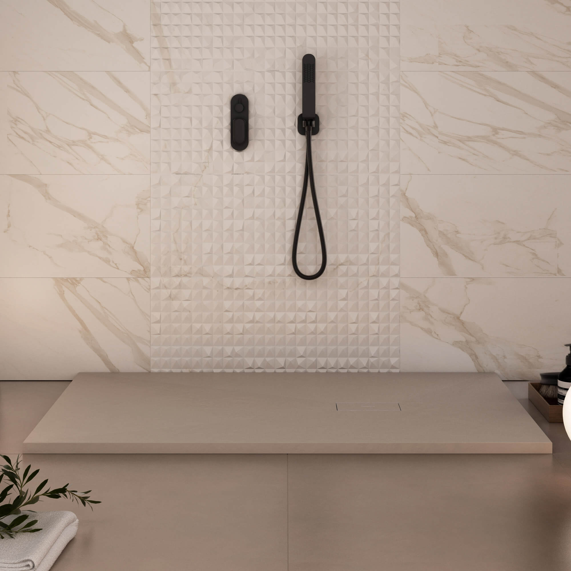 Piatto Doccia in Pietra 90x200 cm Bonussi Manila Moka