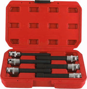 SET 6 CHIAVI A BUSSOLA TORX FEMMINA EXTRA LUNGHE AD IMPATTO DA 1/2 - E10 - E20