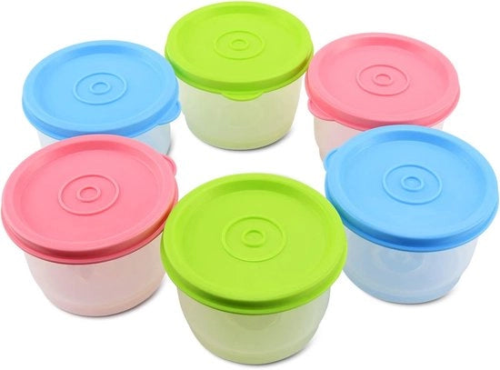 6 Stuks Contenitori di Cibo Impermeabili 160 ml - Adatti a Microonde e Congelatore
