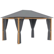 Gazebo rettangolare con tende laterali - Xylo - Struttura alluminio, tetto poliestere 4x3m