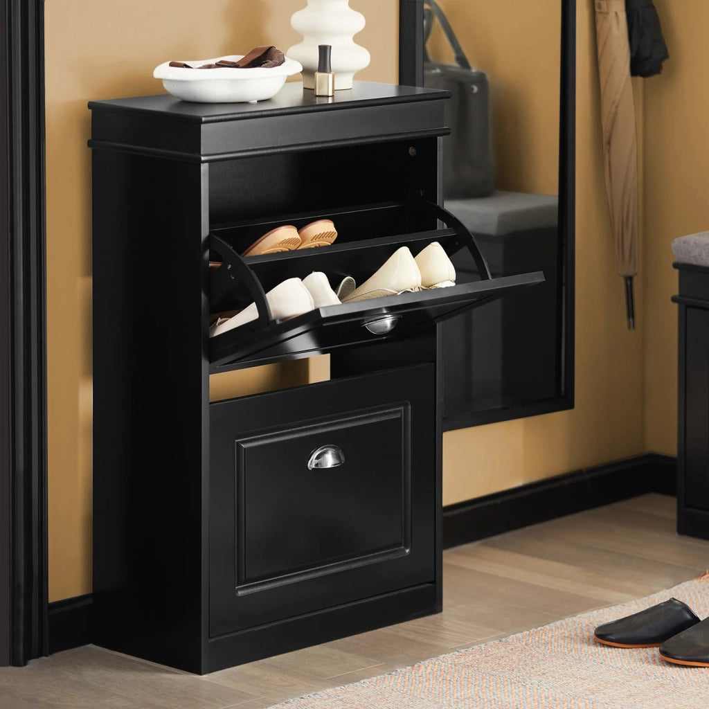 Scarpiera Salvaspazio Slim Portascarpe Salvaspazio Regolabili 54x24x83cm Nero FSR78-SCH