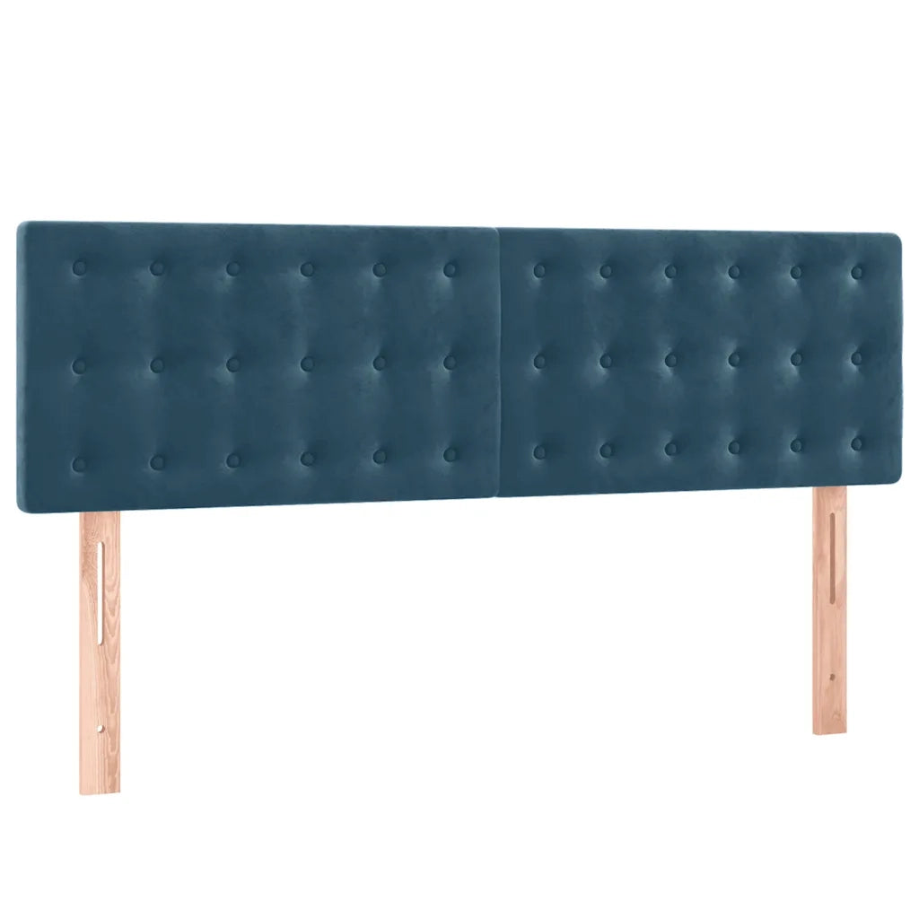 Letto a Molle con Materasso e LED Blu Scuro 140x200 cm 3134649