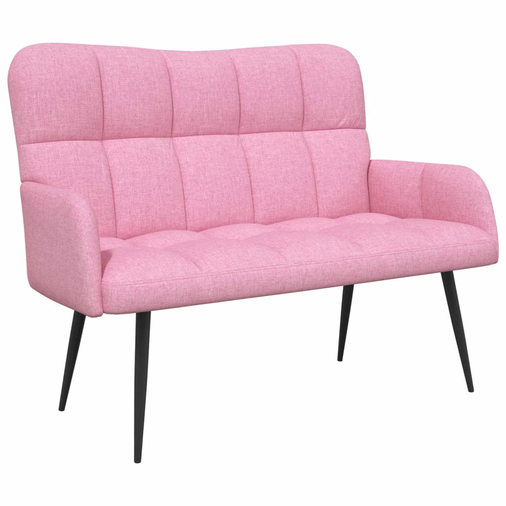 Sofa a Due Posti Rosa 115 x 61 x 87 cm Tessuto