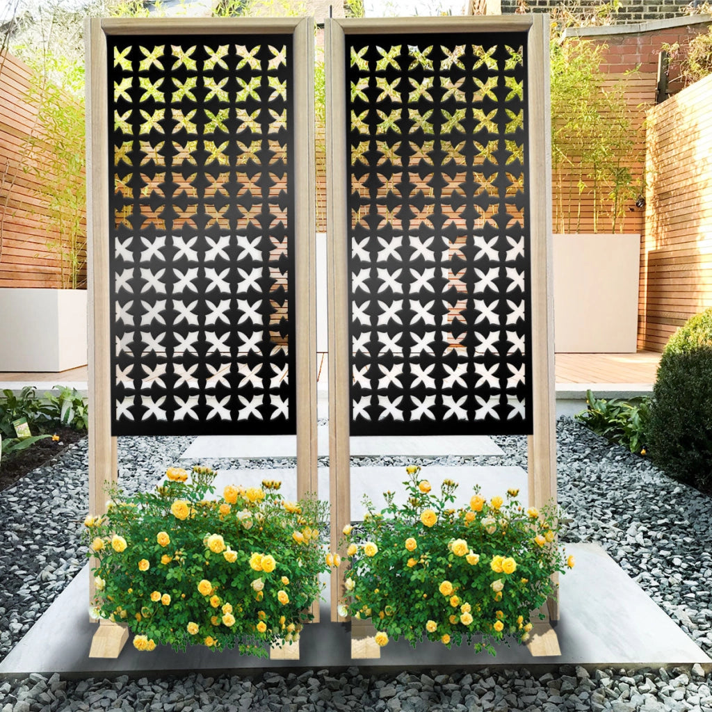 CRUSADES - Separè - Paravento modulabile - 70x190cm - in Legno e PVC Colore: nero