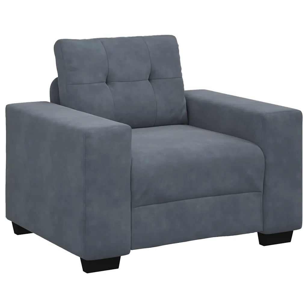 Divano Sedia-Poltrona-Sofa Relax Grigio Scuro 60 cm Velluto 611549