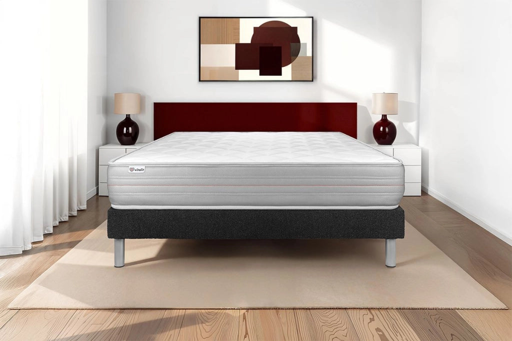 Letto con materasso VITALMEMO 120 x 200 cm Rete Kit Nero