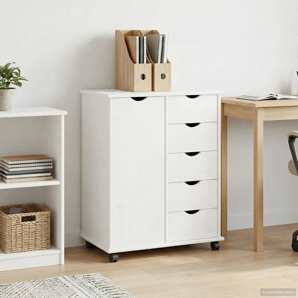 Mobile con Ruote con ruota Bianco 63,5 x 39 x 79 cm 42028361