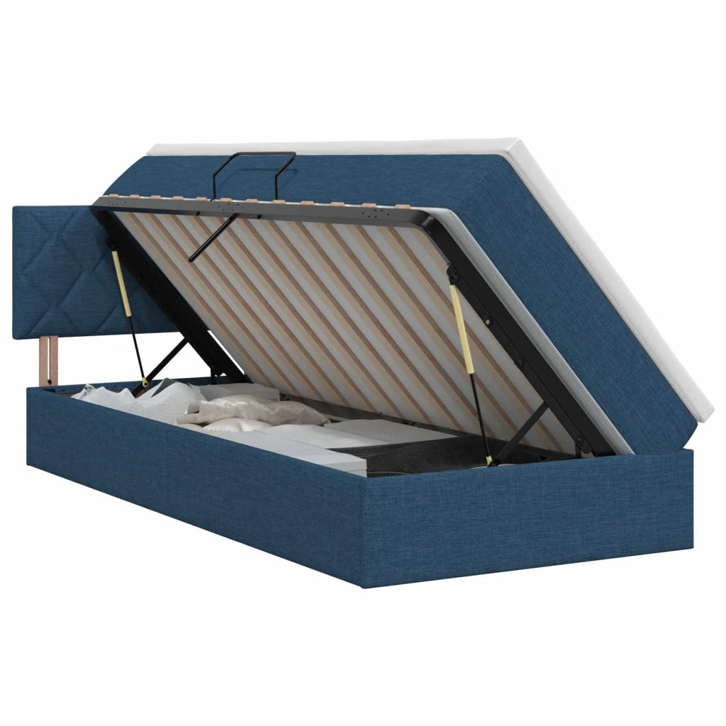 Letto con contenitore e materasso Blu 100 x 200 cm Velluto 3458669