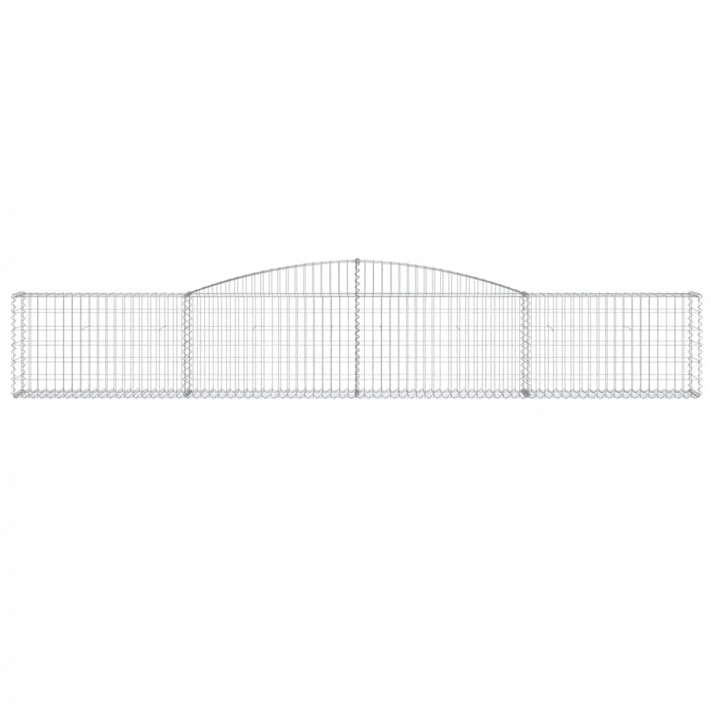 Set di 8 gabbioni ad arco per recinzione gabbia o muro di contenimento 400 x 30 x 60/80 cm ferro zincato argento 02_0041216