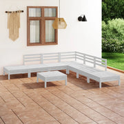 Set Divani da Giardino 8 pz in Legno Massello di Pino Bianco  cod mxl 69732