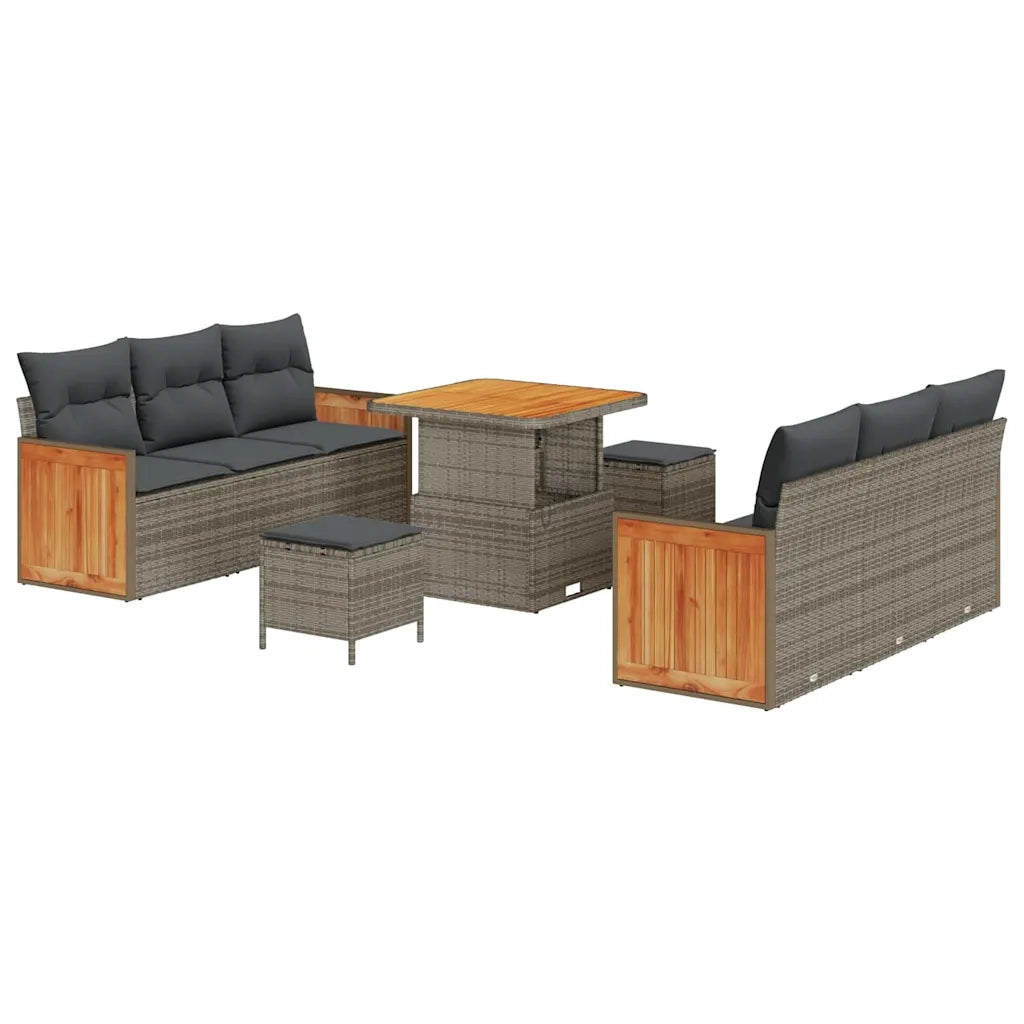 Set Divano da Giardino con cuscino 11 pcs Grigio polyrattan 3365208