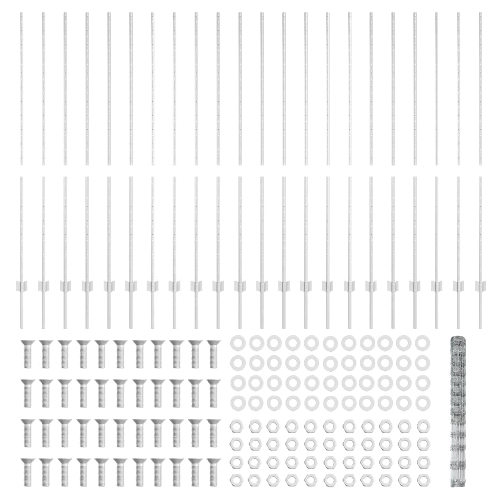 Posti per Recinzione  22 pcs U-Channel 150 cm Acciaio Zincato