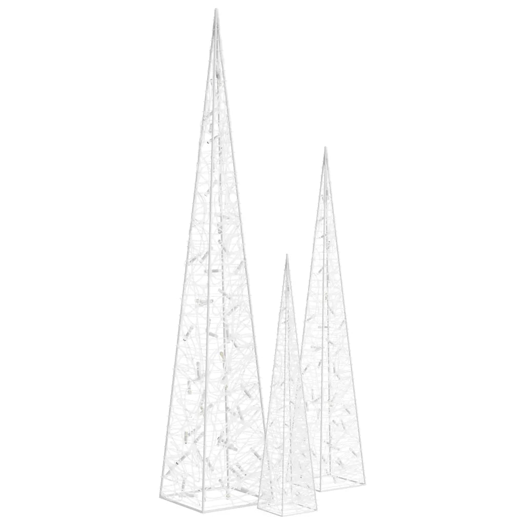 Set Coni Luce LED Acrilico Decorativo Bianco Freddo 60/90/120cm 328972
