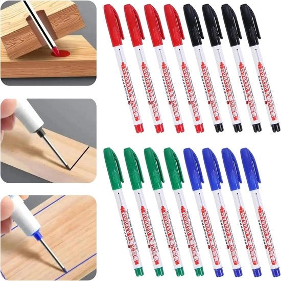 Segnali di foro Premium - 16 pezzi - Segnali di foro - 30mm di profondità - Segnali di foro - Segnali di ponte - Penna per segnalazione per legno plastica muro metallo cartone cantiere