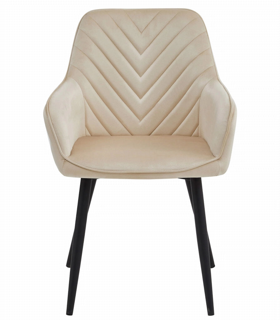 Sedia VALORA WAAV - Elegante velluto beige per soggiorno x 2
