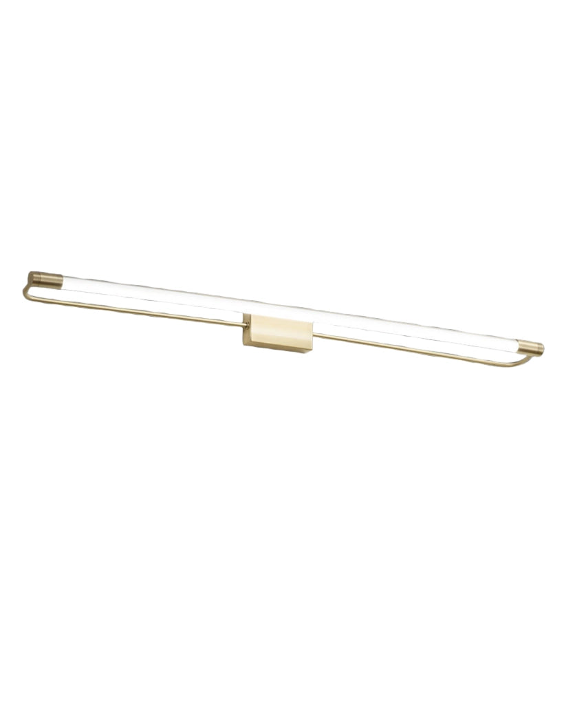 Lampada da Parete Rapallo LED 20W 2240lm 3000K Ottone Satinato, Struttura in Metallo e Metacrilato, IP44, Classe 1, Dimensioni 80x8x5cm