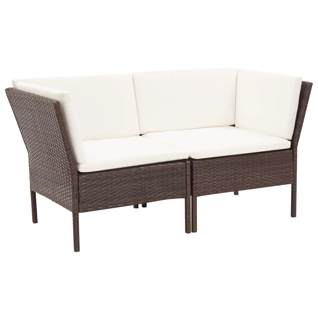 Set Divani da Giardino 6 pz con Cuscini in Polyrattan Marrone cod mxl 43226