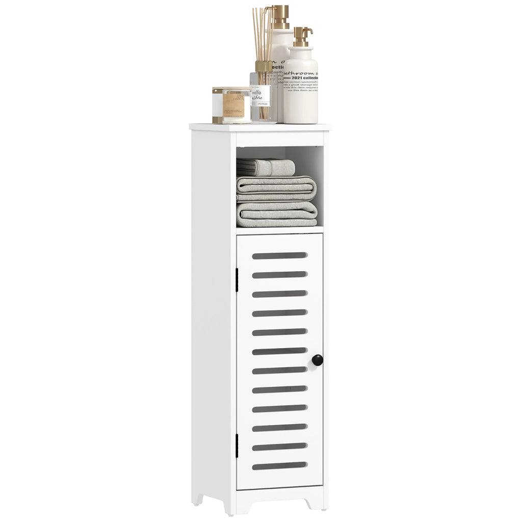 Mobile bagno 4 ripiani ¨C Xylo ¨C bianco legno 22x20x75cm con anta persiana