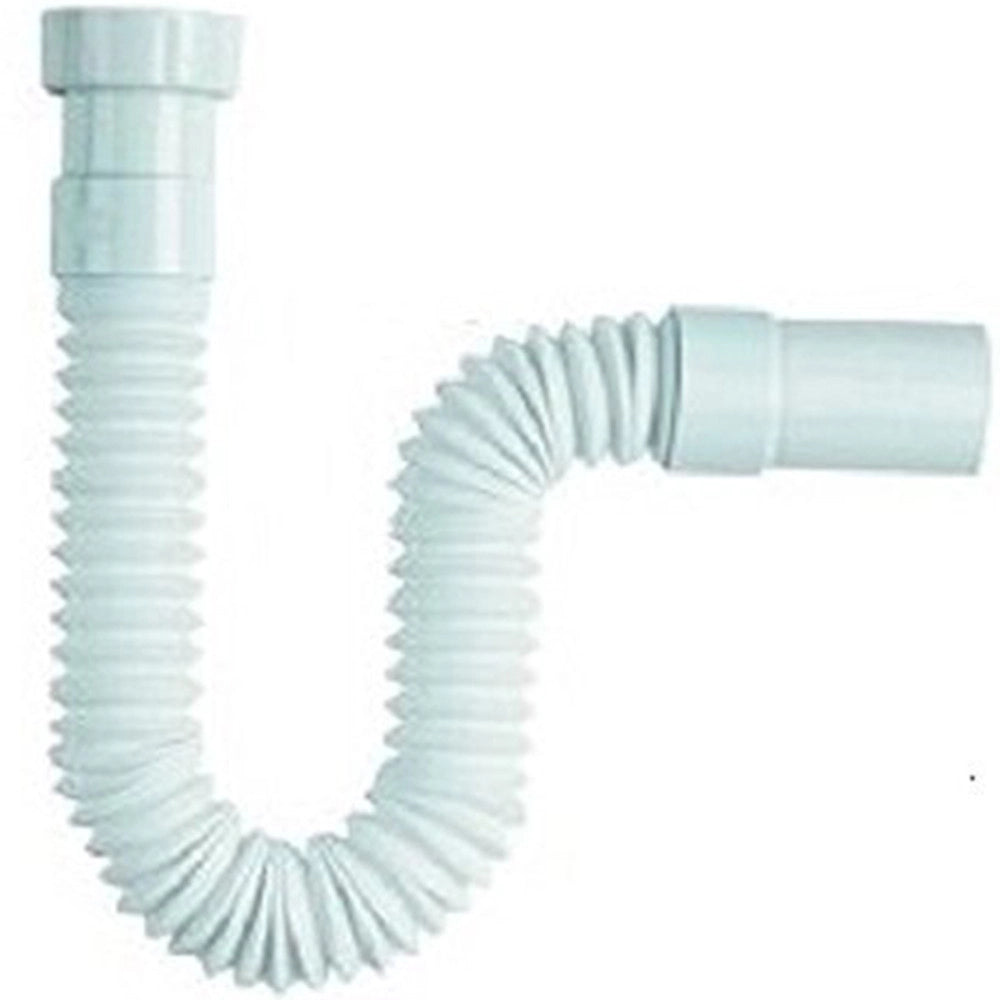 Trade Shop - Tubo Di Scarico 1 1/2 Acqua Lungo Per Sifone Flessibile Lavabo Lavandino Bidet -