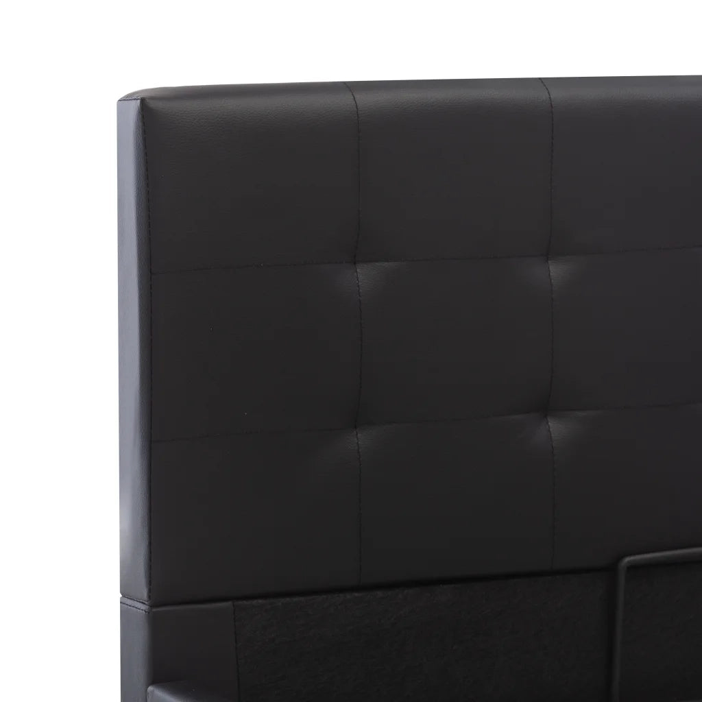 Giroletto con Contenitore Idraulico Nero Similpelle 160x200 cm 285514