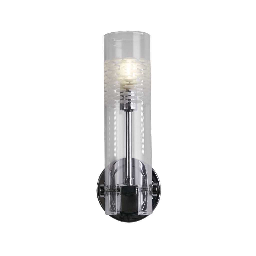 Applique Contemporanea Scope Acciaio Cromo Vetro 1 Luce G9