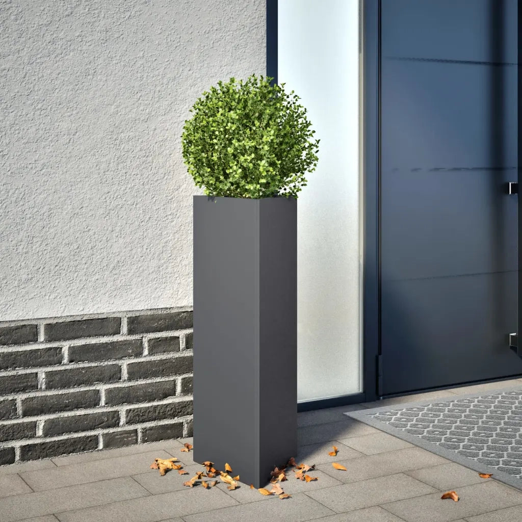 Fioriere 2 pz Antracite Triangolari 30x26x75 cm in Acciaio 851148