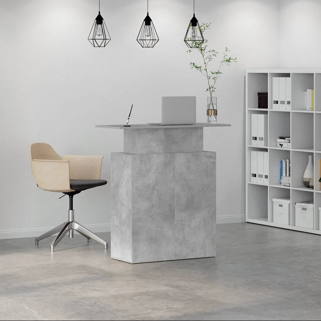 Banco Reception Grigio Cemento 100x40x104 cm Legno Multistrato 859054