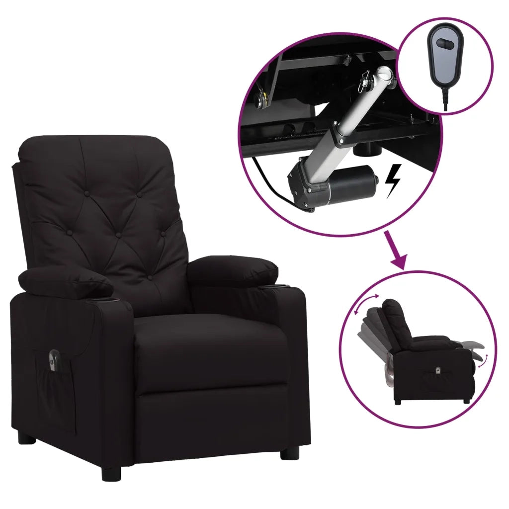 Poltrona Reclinabile Elettrica Nera in Similpelle cod mxl 30264