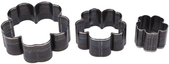 Kit di Snidori per Fiori 3 Pezzi - Acciaio Forgiato - Diametro 30/50/70 mm - Strumento di Snidatura - Manici in Legno - Coltello Affilato - Forme di Snidatura