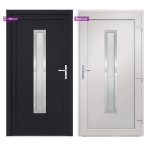 Porta Ingresso Antracite 88x200 cm in PVC 3187903