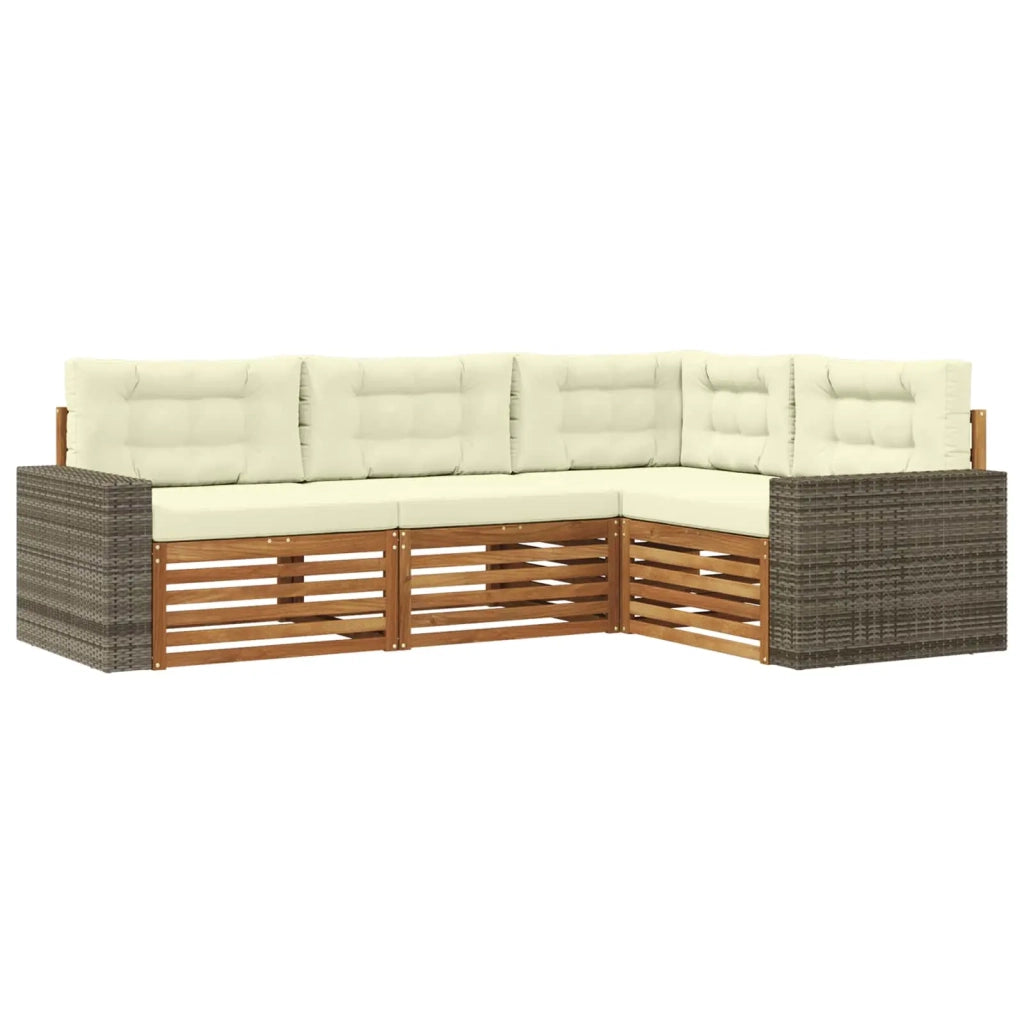 Set di divani da esterno 4 pcs Naturale e Crema 3383308