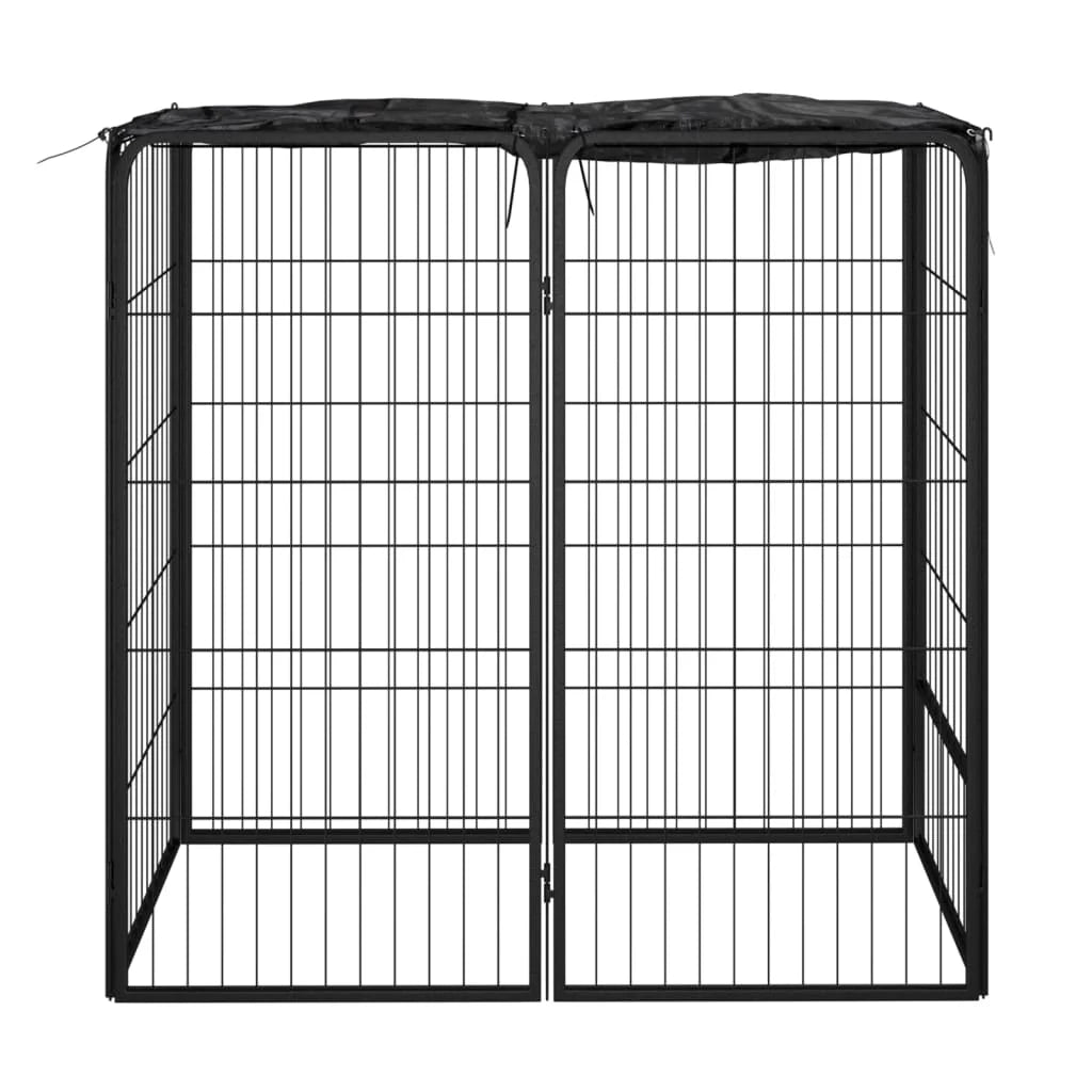 Recinto per cani 6 pannelli 50 x 100 cm acciaio verniciato a polvere nero 02_0043647