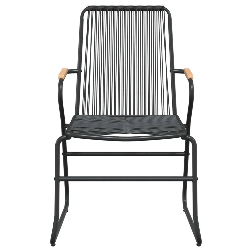 Set da Pranzo da Giardino 5 pz | Set Salotto da Giardino Nero in Rattan PVC