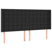 Testiera | Testata ad Orecchio Nera 163x16x118/128 cm in Similpelle