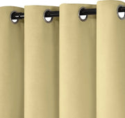 Veli 2 pezzi - 100% Poliestere - Corda/Parasole/Vetri - Oscurante e Termoisolante - Champagne - 140x175 cm