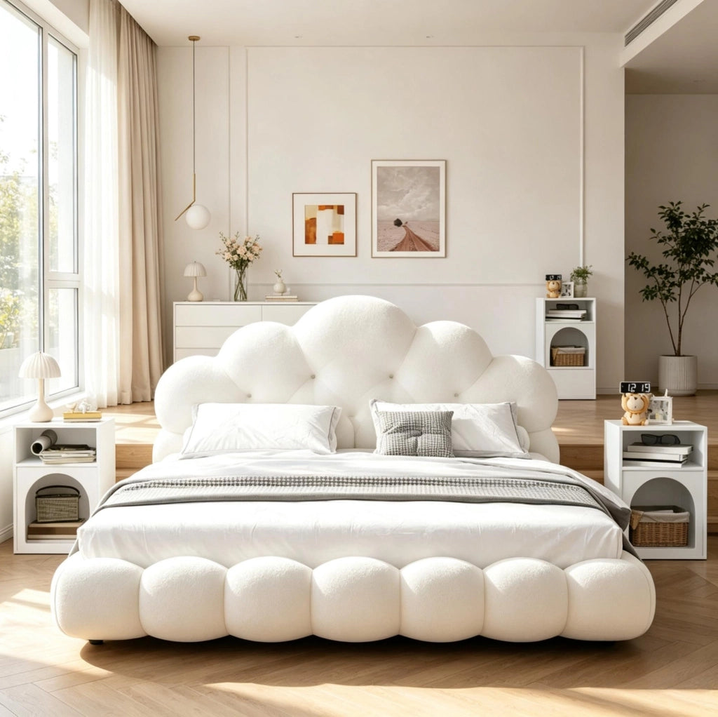 Set di 2 comodini ULEVR 40x30x60 cm con 2 vani aperti, in MDF bianco