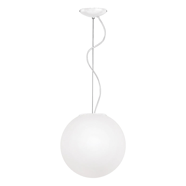 Lampada a Sospensione Emily Rossini Group - Diametro 30cm, Vetro Soffiato Satinato Bianco, Attacco E27 IP20, Stile Moderno e Minimalista